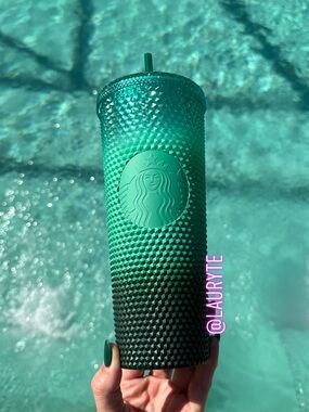 Starbucks 2022 Holiday Waxberry Green Ombre Studded Venti Tumbler